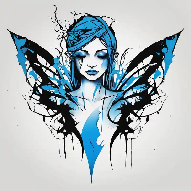 A minimalist fairy tattoo that represents a shattered and betrayed gemini woman who fought hard throughout this year. With